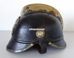 Antiker Feuerwehrhelm aus Leder, wohl Bern um 1880/1900