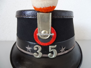 Offiziers Käppi / Tschako Leutnant Ord. 1875 Infanterie Bat. 35 Bern