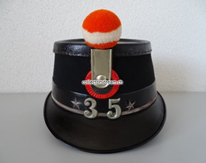 Offiziers Käppi / Tschako Leutnant Ord. 1875 Infanterie Bat. 35 Bern