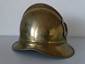 Feuerwehrhelm aus Messing, schweizerisch