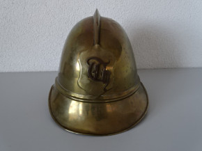 Feuerwehrhelm aus Messing, schweizerisch