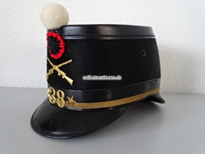 Tschako / Käppi kantonaler Stabs-Offizier Major Infanterie-Schützenbat. 38