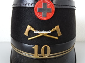 Tschako / Käppi, Offizier Oberleutnant Ordonnanz 1898 Bat. 10 Sappeur-Truppen Pontonier & Kriegsbrücken