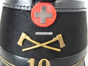 Tschako / Käppi, Offizier Oberleutnant Ordonnanz 1898 Bat. 10 Sappeur-Truppen Pontonier & Kriegsbrücken