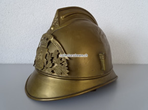Feuerwehrhelm, Frankreich ca. um 1900/20, Sapeurs Pompiers Bourguignon les Morey Dept. Haute Saone