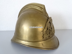 Feuerwehrhelm, Frankreich ca. um 1900/20, Sapeurs Pompiers Bourguignon les Morey Dept. Haute Saone