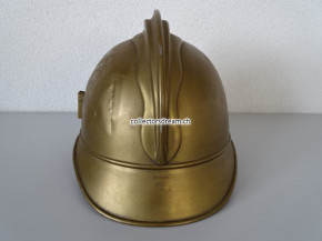 Feuerwehrhelm, Frankreich ca. um 1900/20, Sapeurs Pompiers Bourguignon les Morey Dept. Haute Saone