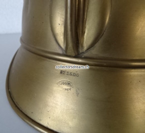 Feuerwehrhelm, Frankreich ca. um 1900/20, Sapeurs Pompiers Bourguignon les Morey Dept. Haute Saone