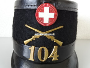 Tschako / Käppi Ordonnanz 1898 Infanterie-Schützen Bat. 104 St. Maurice