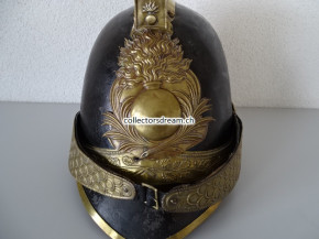 Antiker Feuerwehrhelm Kommandant Westschweiz oder Frankreich um 1830