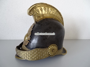 Antiker Feuerwehrhelm Kommandant Westschweiz oder Frankreich um 1830