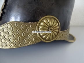 Antiker Feuerwehrhelm Kommandant Westschweiz oder Frankreich um 1830