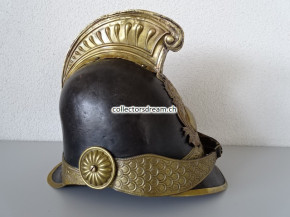 Antiker Feuerwehrhelm Kommandant Westschweiz oder Frankreich um 1830