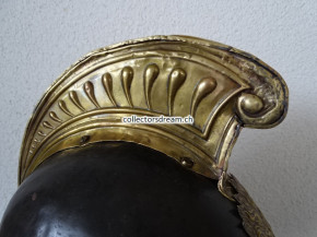 Antiker Feuerwehrhelm Kommandant Westschweiz oder Frankreich um 1830