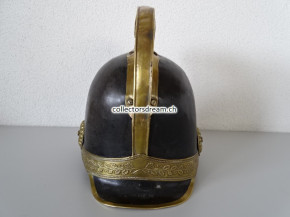 Antiker Feuerwehrhelm Kommandant Westschweiz oder Frankreich um 1830