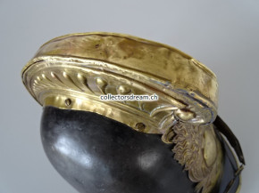 Antiker Feuerwehrhelm Kommandant Westschweiz oder Frankreich um 1830