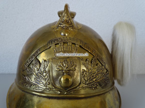Antiker Feuerwehrhelm Frankreich ca. um 1900/20 Sapeurs Pompiers de Talmas (Dept. Somme)