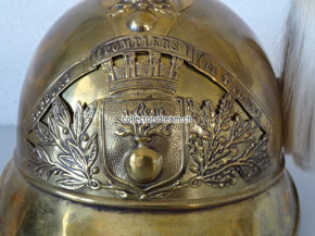 Antiker Feuerwehrhelm Frankreich ca. um 1900/20 Sapeurs Pompiers de Talmas (Dept. Somme)