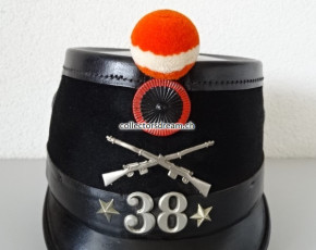 Tschako / Käppi Ordonnanz 1898 Infanterie Bat. 38