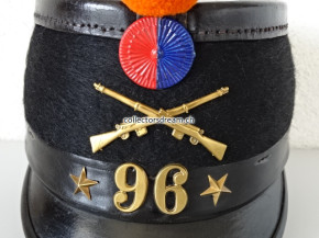Tschako / Käppi Ordonnanz 1898 Infanterie-Schützen Bat. 96 Ticino - Tessin 3. Kompanie Landwehr