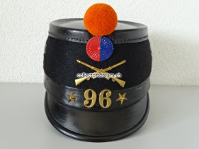 Tschako / Käppi Ordonnanz 1898 Infanterie-Schützen Bat. 96 Ticino - Tessin 3. Kompanie Landwehr