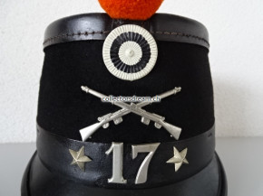 Tschako / Käppi Ordonnanz 1898 Infanterie Bat. 17 Kanton Freiburg / Fribourg