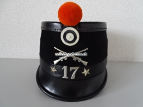 Tschako / Käppi Ordonnanz 1898 Infanterie Bat. 17 Kanton Freiburg / Fribourg