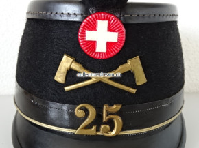 Offiziers Tschako / Käppi Leutnant Ordonnanz 1898 eidg. Sappeur Bat. 25