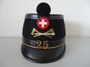 Offiziers Tschako / Käppi Leutnant Ordonnanz 1898 eidg. Sappeur Bat. 25