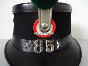 Tschako / Käppi Ord. 1869/75 Infanterie Bat. 85 Glarus