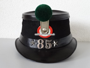 Tschako / Käppi Ord. 1869/75 Infanterie Bat. 85 Glarus
