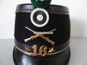 Offiziers Tschako / Käppi Leutnant Ordonnanz 1898 Infanterie-Schützen Bat. 16 Freiburg / Fribourg