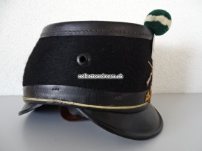 Offiziers Tschako / Käppi Leutnant Ordonnanz 1898 Infanterie-Schützen Bat. 16 Freiburg / Fribourg
