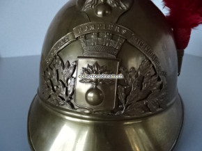 Antiker Feuerwehrhelm Frankreich ca. um 1900/20, Sapeurs Pompiers Michelbach Le Haut