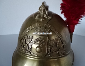 Antiker Feuerwehrhelm Frankreich ca. um 1900/20, Sapeurs Pompiers Michelbach Le Haut