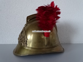 Antiker Feuerwehrhelm Frankreich ca. um 1900/20, Sapeurs Pompiers Michelbach Le Haut