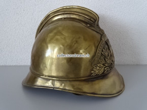 Antiker Feuerwehrhelm, Frankreich ca. um 1890-1910, Sapeur Pompiers de Thonon