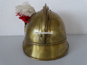Antiker Feuerwehrhelm, Frankreich ca. um 1890-1910, Sapeur Pompiers de Thonon