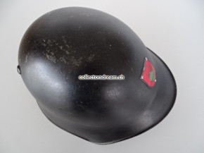 Feuerwehrhelm aus Stahlblech mit Gemeinde Wappen