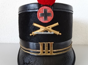 Offiziers Tschako / Käppi Oberleutnant Ordonnanz 1898 Park-Artillerie Röm. III