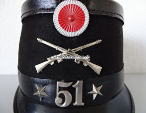 Tschako / Käppi Ord. 1898 Infanterie Bat. 51 Solothurn