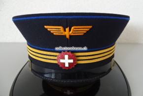 SBB - CFF - FFS Dienstmütze Metallflügelrad & emailierte eidg. Kokarde, Grösse 59
