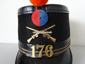 Offiziers Tschako / Käppi Oberleutnant Ordonnanz 1898 Tessin / Ticino Infanterie-Schützen-Bat. 176