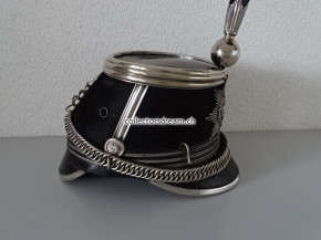 Kavallerie Offiziers Dragoner Käppi / Tschako Hauptmann Ord. 1883/84 Schwadron 2, Ct. Vaud / Waadt