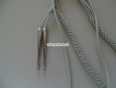 Fangschnur, Musik, Schweiz. Farbe silber-grau mit 2 Metallstiften