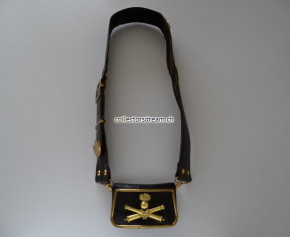 Kartuschenkasten / Giberne berittener Artillerie Offizier kant. Ord. um 1830/40
