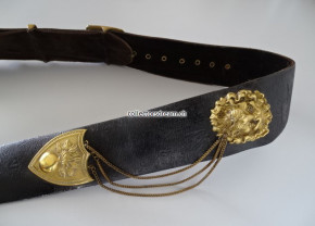 Kartuschenkasten / Giberne berittener Artillerie Offizier kant. Ord. um 1830/40