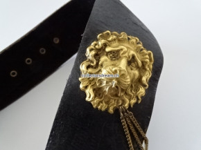 Kartuschenkasten / Giberne berittener Artillerie Offizier kant. Ord. um 1830/40