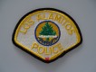 2 Stoffabzeichen / Streifenwagen Foto, Los Alamitos Police, California