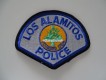 2 Stoffabzeichen / Streifenwagen Foto, Los Alamitos Police, California